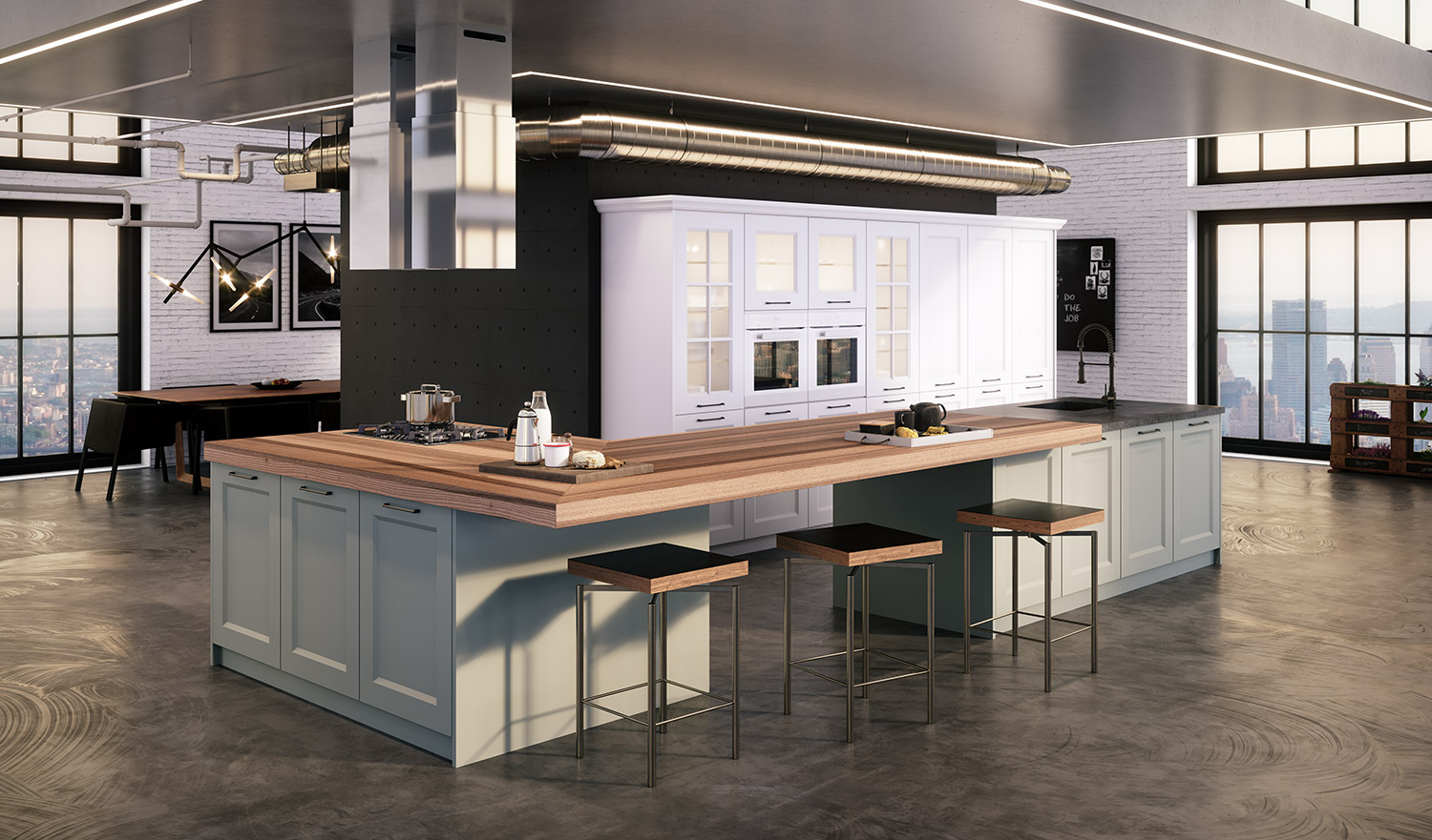 Cocina moderna con isla